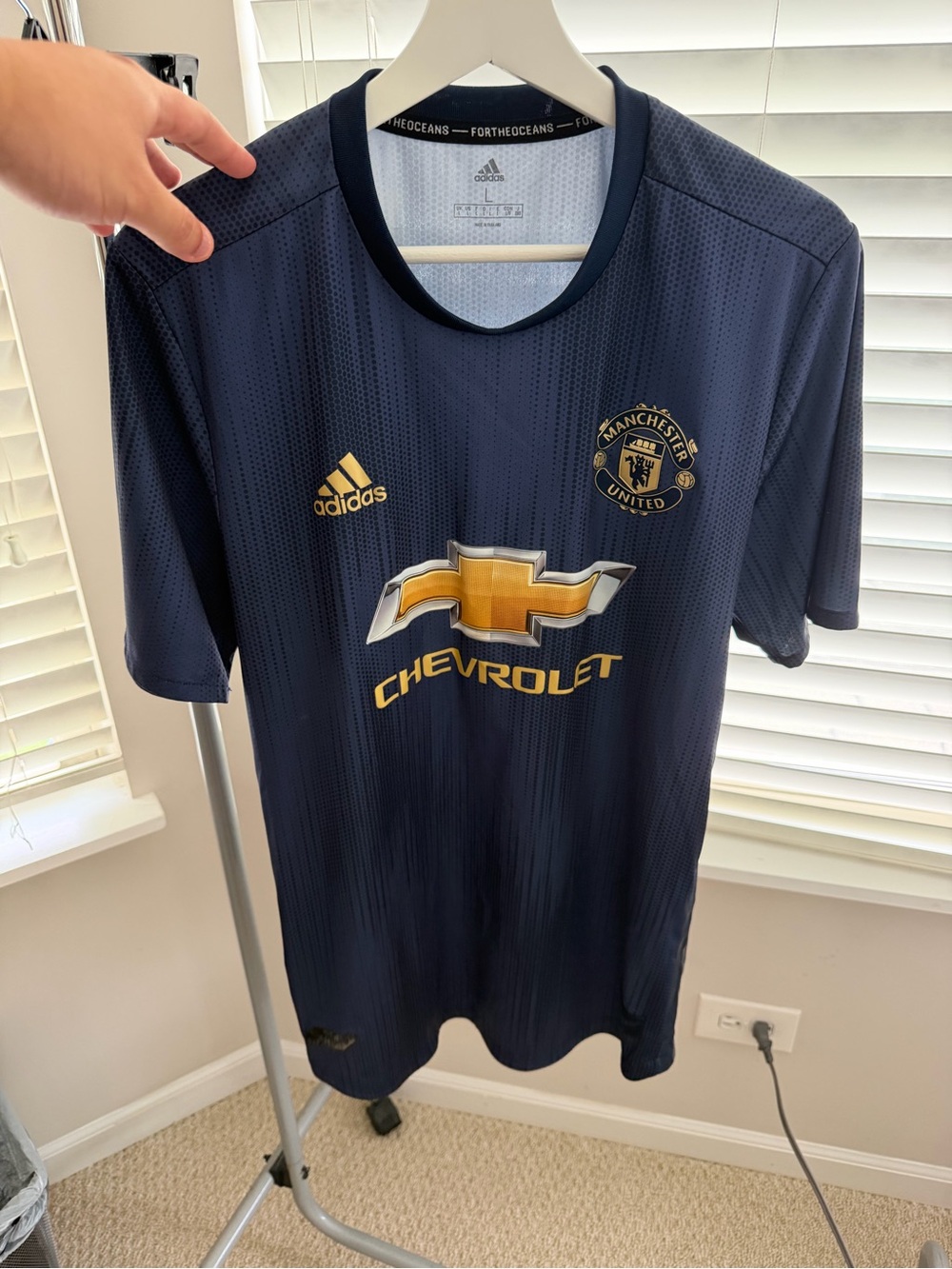 adidas Navy and Gold Manchester United Training Jersey